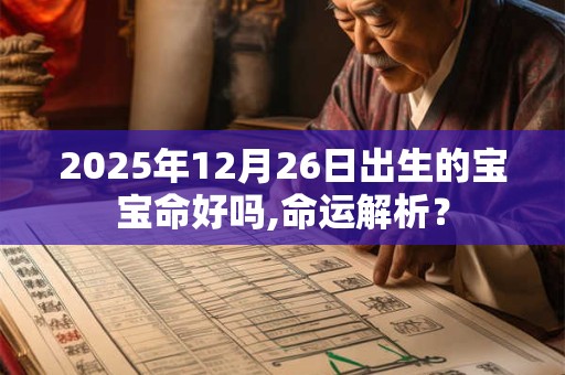 2025年12月26日出生的宝宝命好吗,命运解析？
