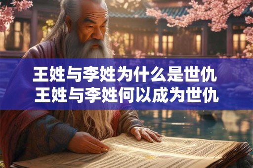 王姓与李姓为什么是世仇 王姓与李姓何以成为世仇
