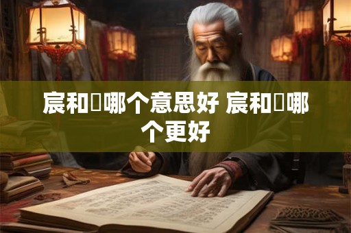 宸和莀哪个意思好 宸和莀哪个更好