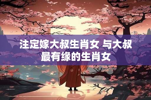 注定嫁大叔生肖女 与大叔最有缘的生肖女