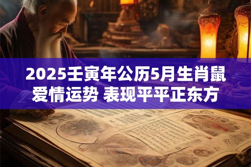 2025壬寅年公历5月生肖鼠爱情运势 表现平平正东方能提升