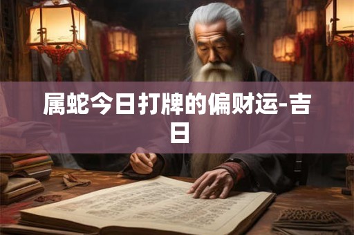 属蛇今日打牌的偏财运-吉日