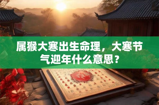 属猴大寒出生命理，大寒节气迎年什么意思？
