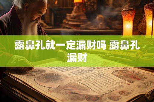 露鼻孔就一定漏财吗 露鼻孔漏财