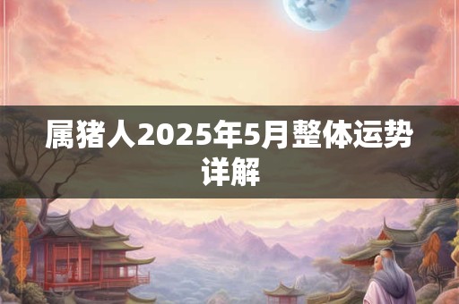 属猪人2025年5月整体运势详解 属猪人2025年5月整体运势详解