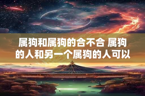 属狗和属狗的合不合 属狗的人和另一个属狗的人可以在一起吗