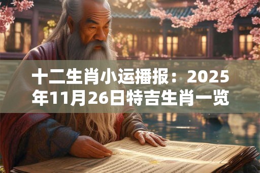 十二生肖小运播报：2025年11月26日特吉生肖一览表