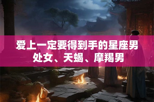 爱上一定要得到手的星座男 处女、天蝎、摩羯男 爱上一定要得到手的星座男 处女、天蝎、摩羯男