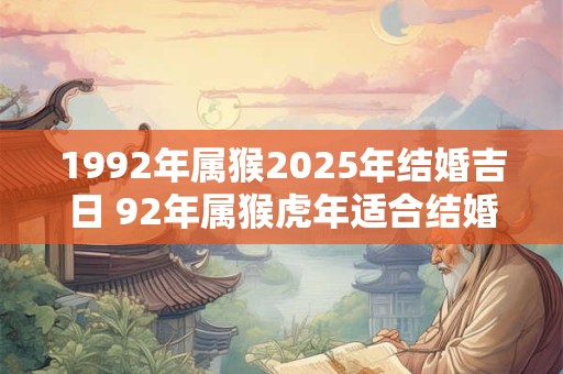 1992年属猴2026年结婚吉日 92年属猴虎年适合结婚吗