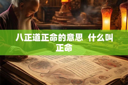 八正道正命的意思  什么叫正命