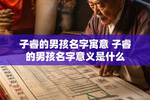 子睿的男孩名字寓意 子睿的男孩名字意义是什么