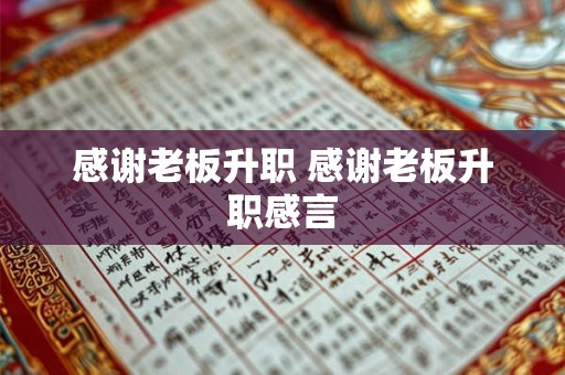 感谢老板升职 感谢老板升职感言 感谢老板升职 感谢老板升职感言