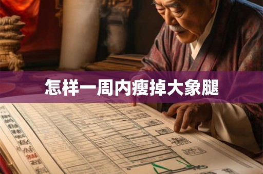 怎样一周内瘦掉大象腿