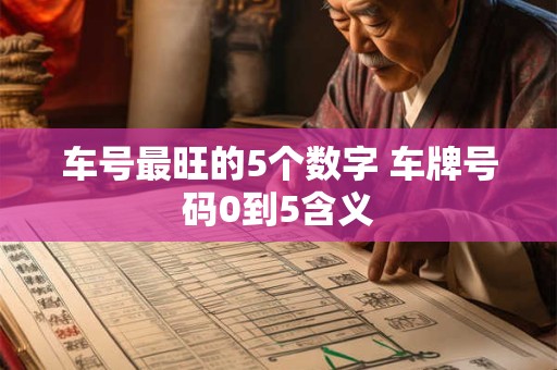 车号最旺的5个数字 车牌号码0到5含义