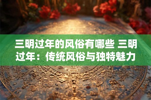 三明过年的风俗有哪些 三明过年：传统风俗与独特魅力的融合