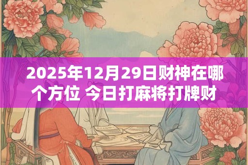 2025年12月29日财神在哪个方位 今日打麻将打牌财神方位
