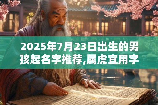 2025年7月23日出生的男孩起名字推荐,属虎宜用字