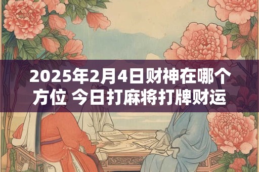 2026年2月4日财神在哪个方位 今日打麻将打牌财运方位