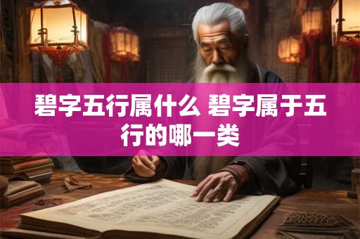 碧字五行属什么 碧字属于五行的哪一类