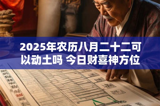 2025年农历八月二十二可以动土吗 今日财喜神方位