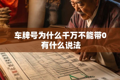 车牌号为什么千万不能带0 有什么说法