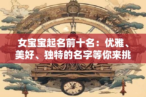 女宝宝起名前十名：优雅、美好、独特的名字等你来挑选