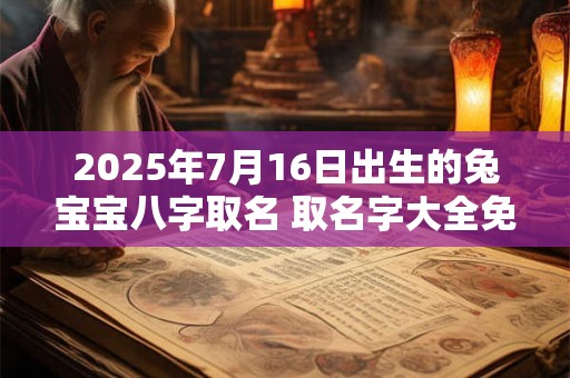2025年7月16日出生的兔宝宝八字取名 取名字大全免费查询