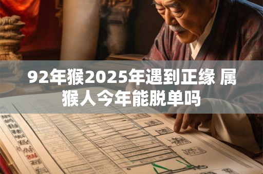 92年猴2025年遇到正缘 属猴人今年能脱单吗