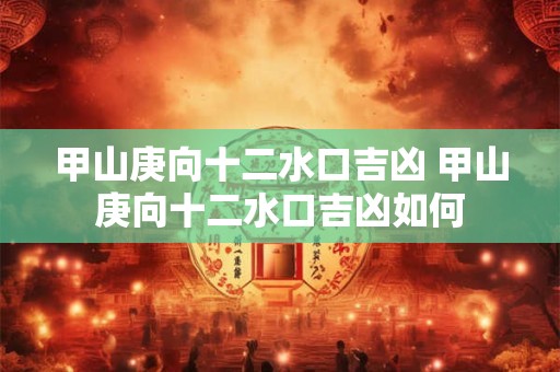 甲山庚向十二水口吉凶 甲山庚向十二水口吉凶如何 甲山庚向十二水口吉凶 甲山庚向十二水口吉凶如何