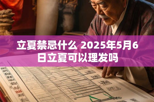 立夏禁忌什么 2026年5月6日立夏可以理发吗 立夏禁忌什么 2026年5月6日立夏可以理发吗
