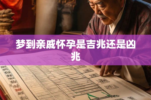 梦到亲戚怀孕是吉兆还是凶兆