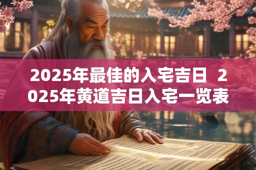 2025年最佳的入宅吉日  2025年黄道吉日入宅一览表