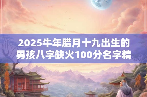 2025牛年腊月十九出生的男孩八字缺火100分名字精选