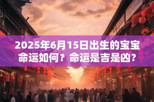 2025年6月15日出生的宝宝命运如何？命运是吉是凶？