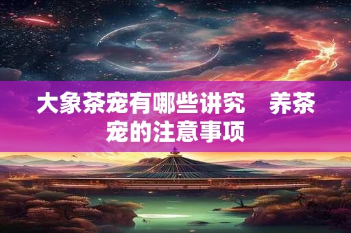 大象茶宠有哪些讲究　养茶宠的注意事项