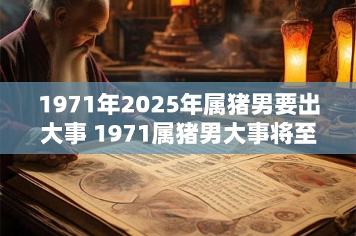 1971年2025年属猪男要出大事 1971属猪男大事将至