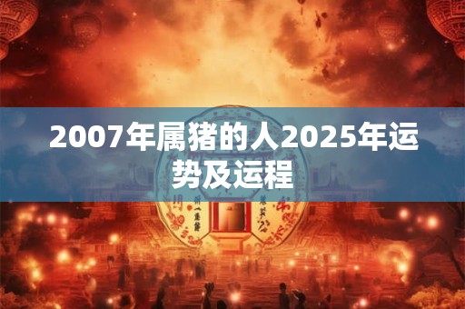 2007年属猪的人2025年运势及运程