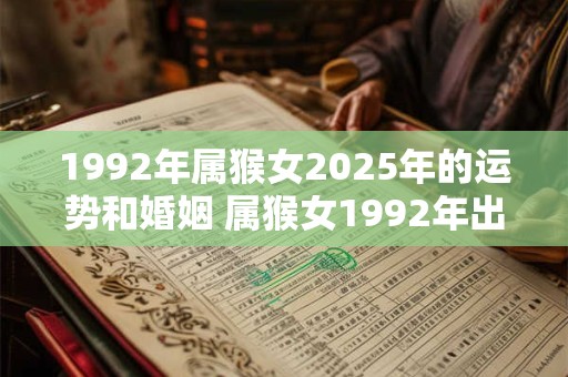 1992年属猴女2025年的运势和婚姻 属猴女1992年出生2025年的运势和桃花运如何
