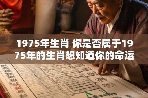 1975年生肖 你是否属于1975年的生肖想知道你的命运如何