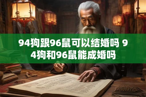 94狗跟96鼠可以结婚吗 94狗和96鼠能成婚吗