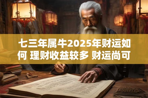 七三年属牛2025年财运如何 理财收益较多 财运尚可
