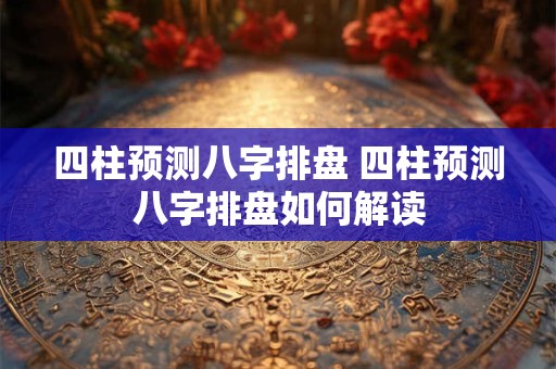 四柱预测八字排盘 四柱预测八字排盘如何解读