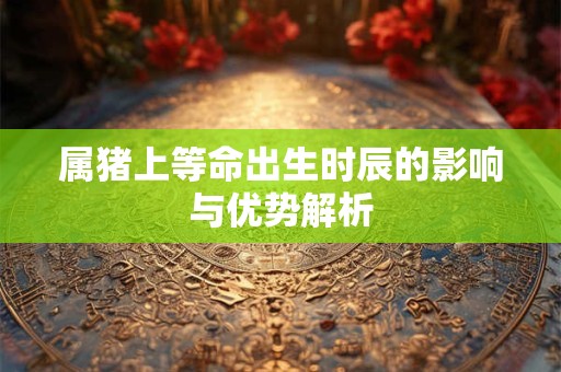 属猪上等命出生时辰的影响与优势解析