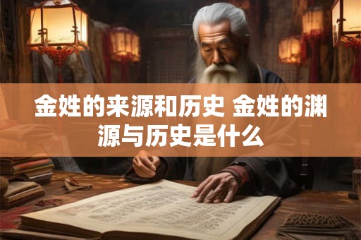 金姓的来源和历史 金姓的渊源与历史是什么