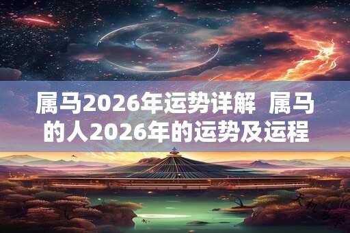 属马2026年运势详解  属马的人2026年的运势及运程