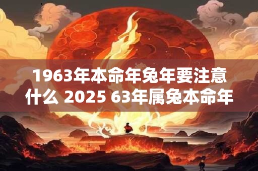 1963年本命年兔年要注意什么 2025 63年属兔本命年如何转运
