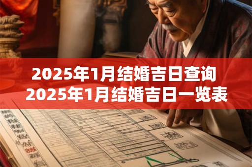 2025年1月结婚吉日查询 2025年1月结婚吉日一览表