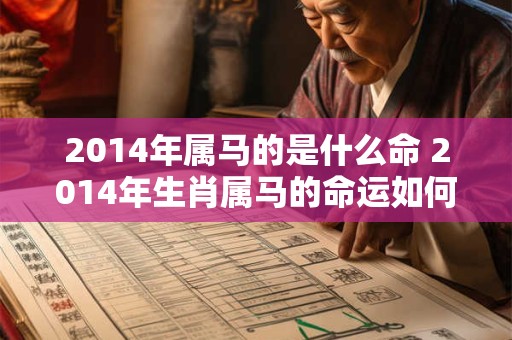 2014年属马的是什么命 2014年生肖属马的命运如何