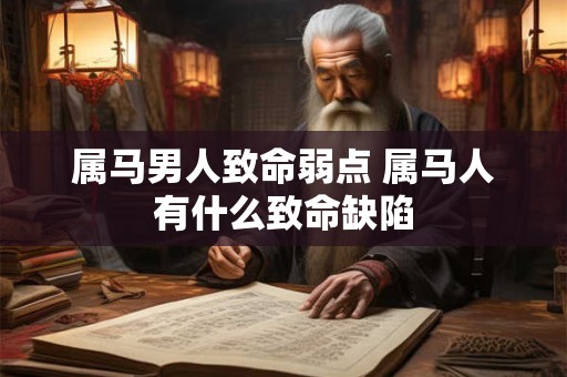 属马男人致命弱点 属马人有什么致命缺陷