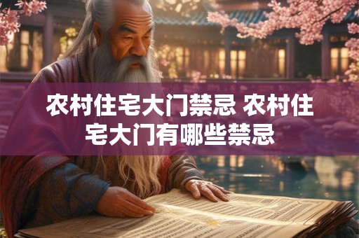 农村住宅大门禁忌 农村住宅大门有哪些禁忌